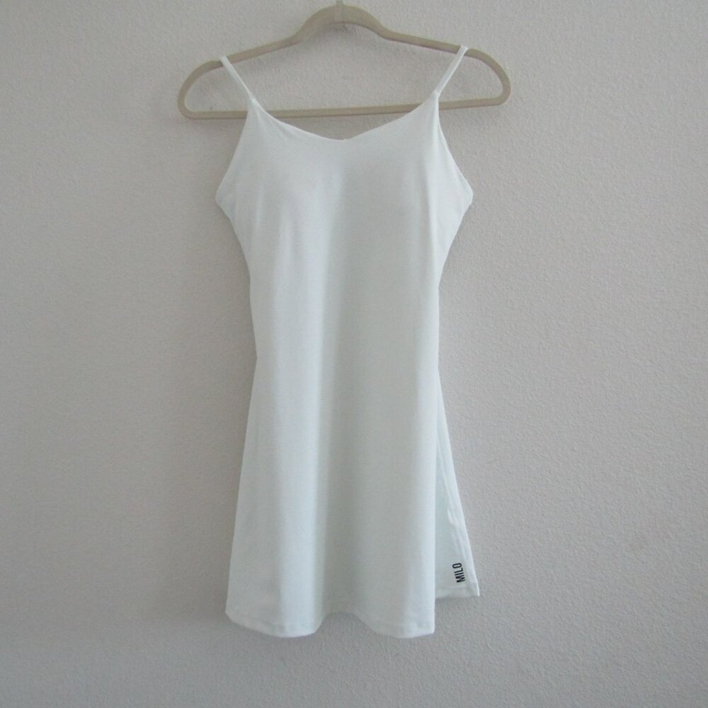 Milo Activewear Tennis Dress 8 White Athletic Athleisure Gym Workout